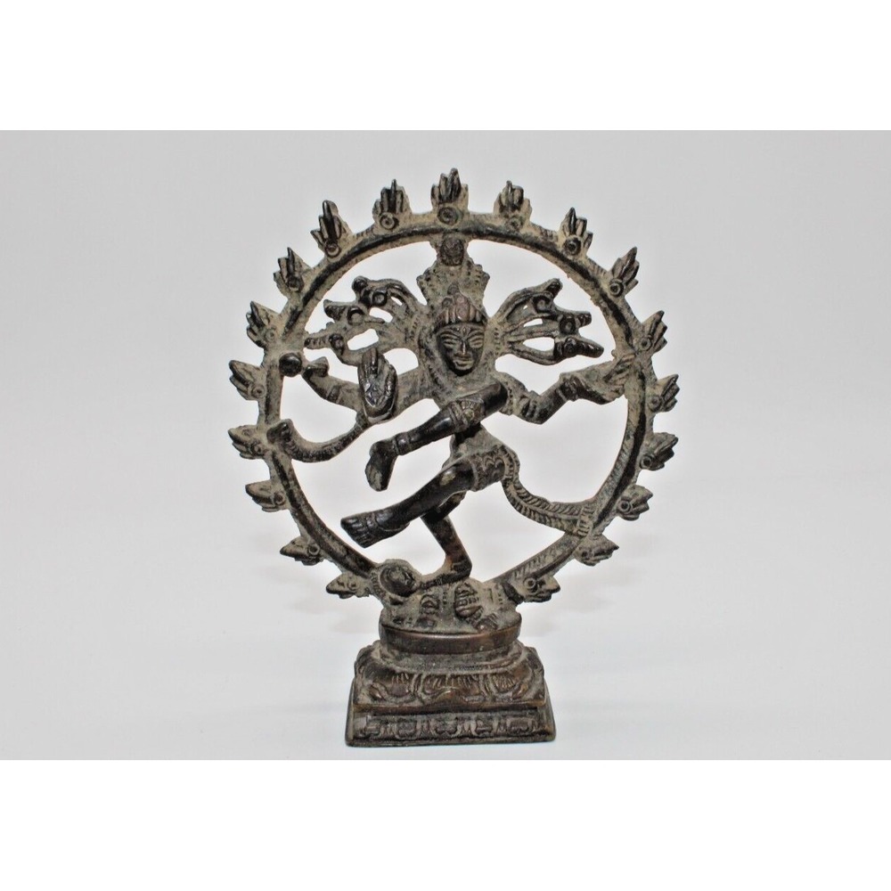Cast Iron Hindu God Shiva Nataraja Lord Of The Dance 5" Sculpture Figure Statue